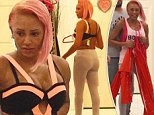 Mel B shows strips down to her  underwear at shops