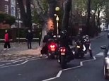 Passerby shoves thief off motorbike in London