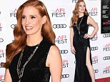 Jessica Chastain flashes legs at AFI Fest in Hollywood