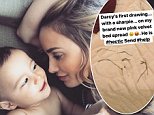Bec Judd's twin Darcy, 1, drew all over her new bed spread