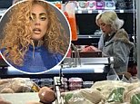 Lady Gaga goes Thanksgiving shopping in grocery store