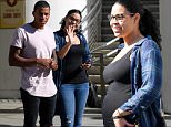 Pregnant Jordin Sparks shows off her growing baby bump