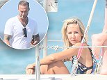 Lady Victoria Hervey enjoys a boat ride with Calum Best