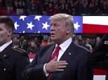 Trump eviscerated on Twitter for National Anthem mumbling