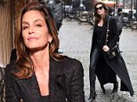 Cindy Crawford, 51, cut a chic figure in leather trousers