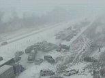 Timelapse video captures more than 50 vehicles pile up