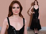 Karen Gillan oozes glamour in a plunging sequinned gown
