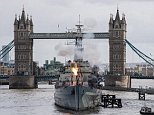 HMS Belfast turns 80 as veterans board the warship on the Thames