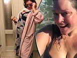 Tziporah Malkah models classy pink bathrobe as she parties with pals