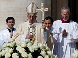 Pope Francis holds Easter Sunday mass with tens of thousands in St Peter's square in the Vatican