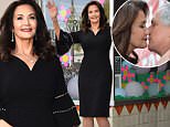 Lynda Carter of Wonder Woman receives Hollywood star and a big kiss from longtime pal Leslie Moonves