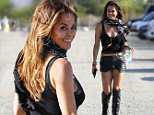 Brooke Burke sexes things up in skimpy black leather as she forgets marriage split at Coachella