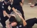Shocking moment police officer is body slammed into the concrete