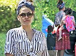 Eva Mendes flaunts midriff during LA playdate with her two daughters who 'wear whatever they want'