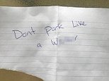 Perth woman fights back after vicious message left on partner's car