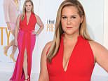 Amy Schumer takes the plunge in low-cut pink gown as she leads stars at LA premiere of I Feel Pretty