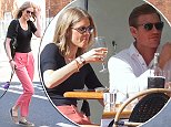Donna Air puts on a chic display in coral pink trousers for low-key lunch with beau Ben Carrington