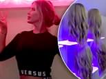 Kim Zolciak debuts room for her wigs complete with neon 'PLASTIC' art