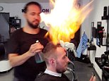 Istanbul barber uses fire to cut his clients' hair