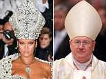 Cardinal Dolan jokes that Rihanna borrowed her papal tiara from him