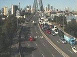Traffic chaos as EIGHT cars and a truck crash on Sydney's Anzac Bridg