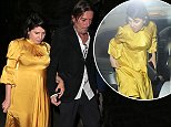 Sadie Frost stuns in yellow silk dress as she enjoys a night out with partner Darren Strowger