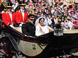 Meghan Markle and Prince Harry leave Windsor chapel by carriage