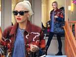 Gwen Stefani rocks colorful jacket with red lips and Chanel bag in LA