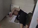 Chinese man has his arm firmly stuck in a squat toilet