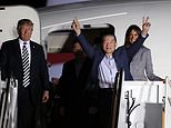 Trump greets American prisoners freed by North Korea
