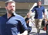 Ben Affleck cuts a casual figure while taking his son Samuel, six, to martial arts class in LA