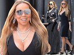 Mariah Carey rocks black leather jacket before taking the plunge in black mini at Jimmy Kimmel Live