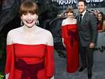 Bryce Dallas Howard dazzles in red as she joins Chris Pratt Jurassic World: Fallen Kingdom premiere