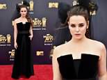 Katherine Langford dazzles in a jumpsuit at the MTV Movie Awards