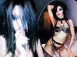 Imogen Anthony poses in dominatrix chain lingerie