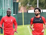 Mohamed Salah and Sadio Mane return to Liverpool training and enjoy shooting some hoops