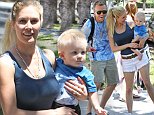 Heidi Montag shows off slender legs in cut-off shorts while out with Spencer Pratt and son Gunner