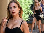 Kimberley Garner slips into chic black playsuit as she enjoys a spot of shopping in St Tropez