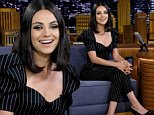 Mila Kunis stuns in pinstripe jumpsuit with puffy sleeves as she promotes The Spy Who Dumped Me