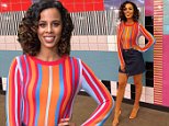 Rochelle Humes dazzles in a striking striped jumper as fans praise her stylish display on Lorraine