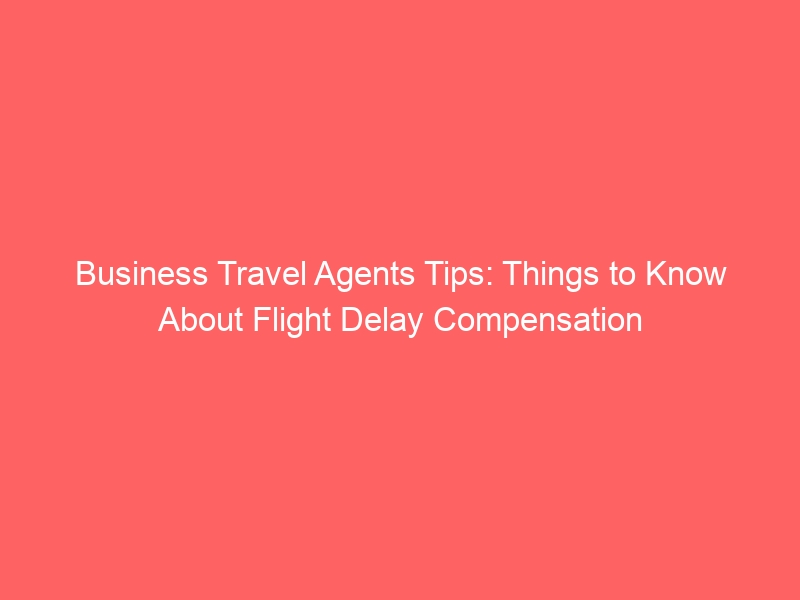 Business Travel Agents Tips: Things to Know About Flight Delay Compensation